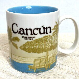 Starbucks 2016 Cancun Mexico Beach Global Icon Collector Coffee Mug Cup
